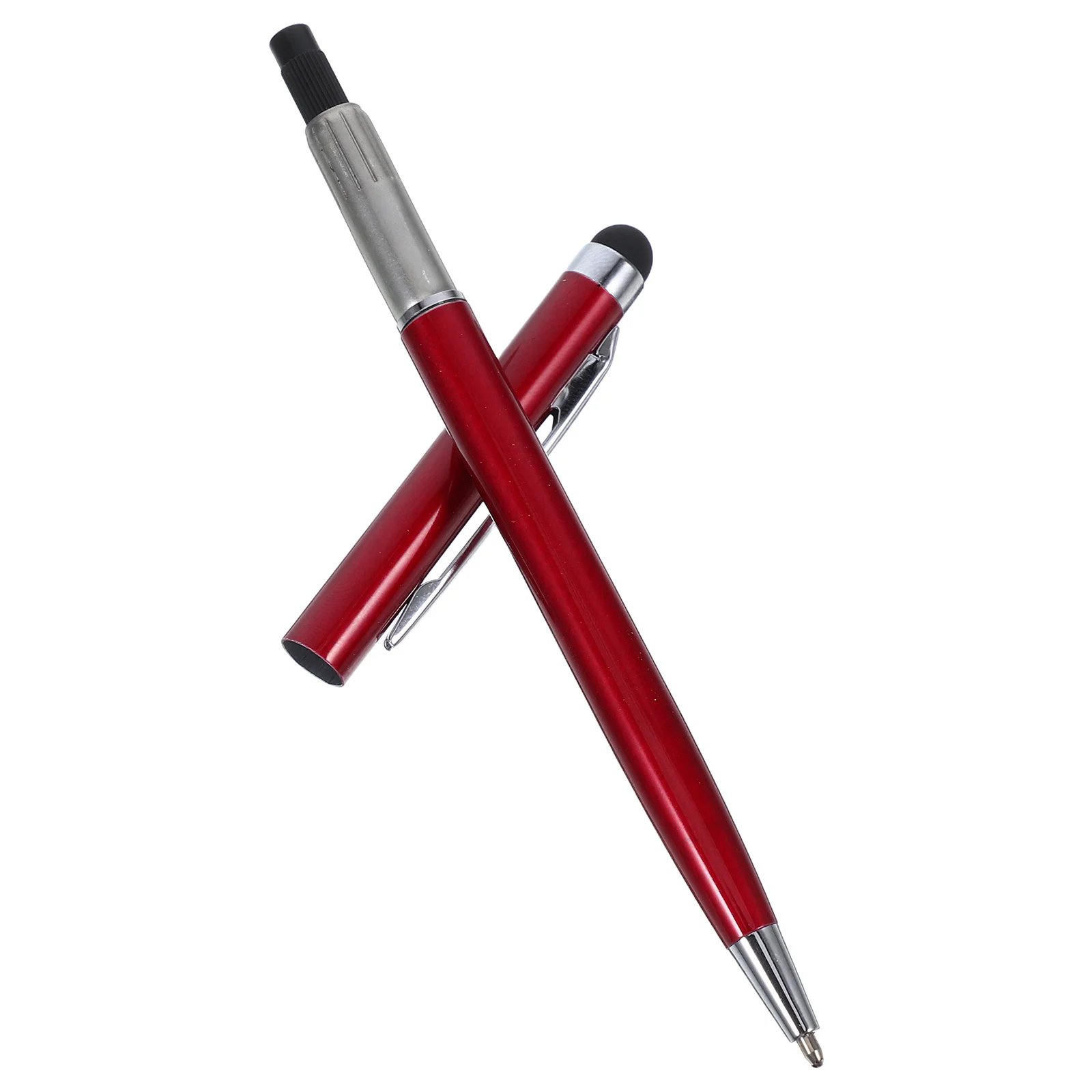 

Universal Capacitive Touch Stylus Pen Dark Red 2-in-1 Silicone Tip Precision for Smartphone