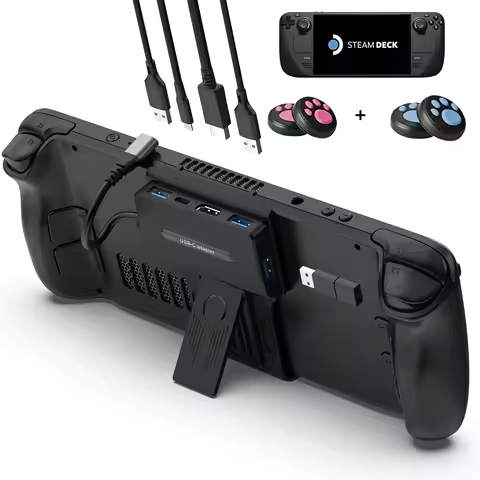Portable Steam Deck Dock 5-in-1 USB C Hub Docking Station with 3*USB A 4K@60H USB C PD 100W Max Stand Base Accessories