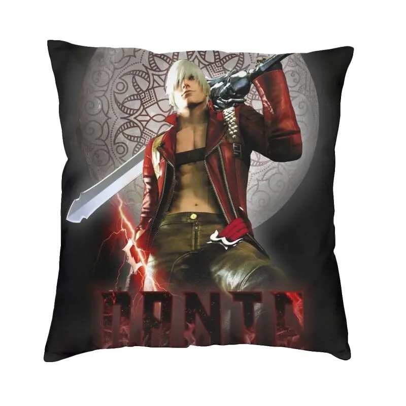 Devil May Cry Cushion Cover 45x45cm Badass Dante Soft Velvet Nordic Pillows Case Living Room Decoration