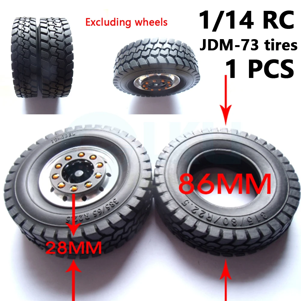 JDMODEL 9G Rubber Wide Gravel Tire JDM-73 for 1/14 Scale Traction Truck Trailer DIY Vehicle Toy Model Parts