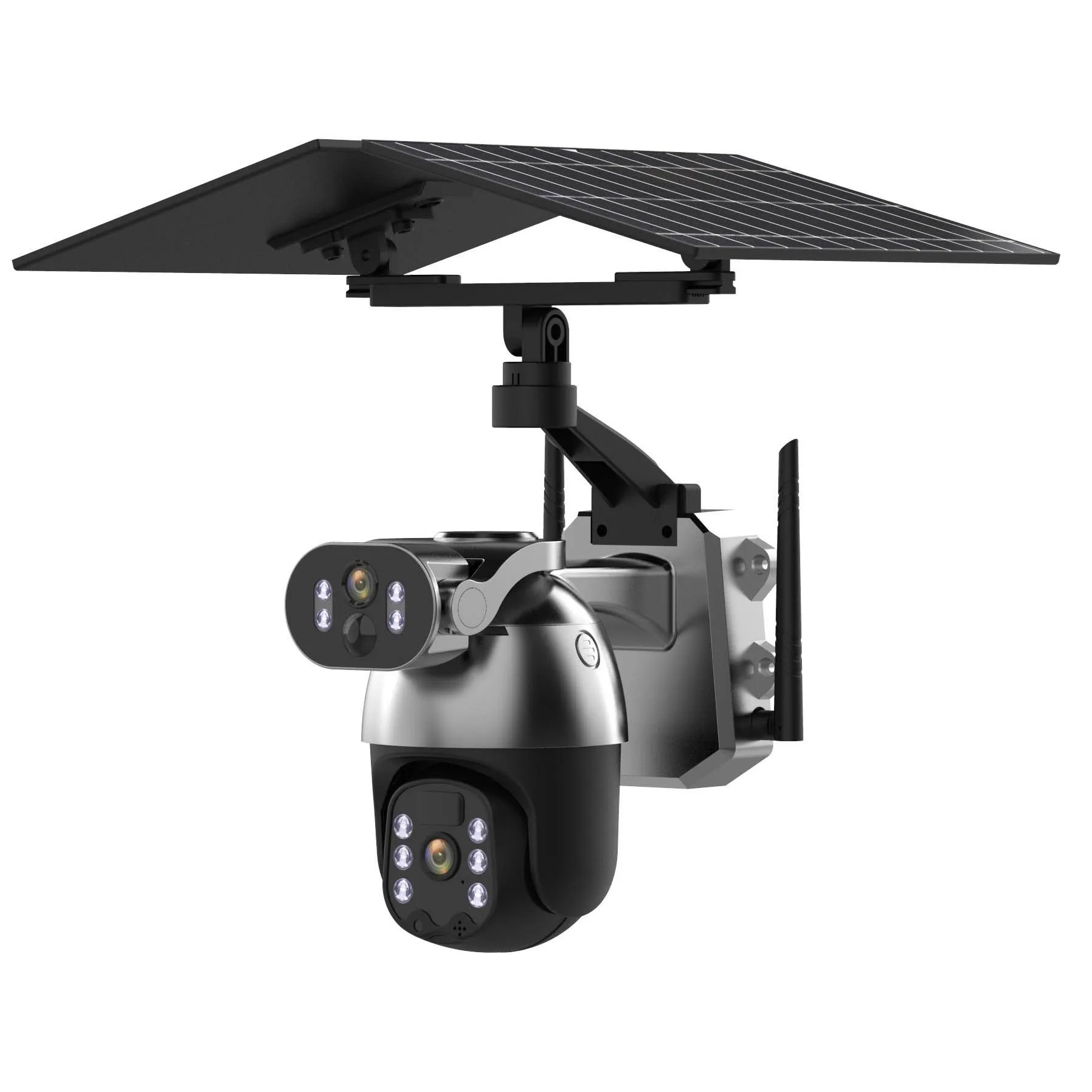 6MP WiFi Gun-Ball Camera 10X Zoom 9600mAh Battery 12W Solar IP Pan-Tilt Motion Detection Human Motion Tracking Built-in Siren