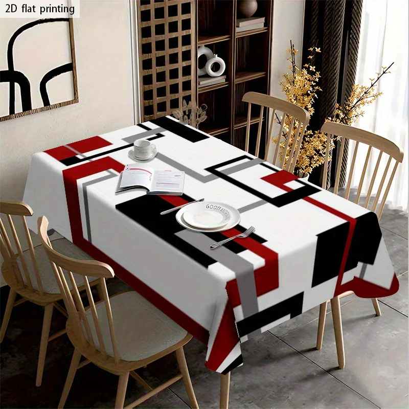 1pc Soft, fashionable and attractive 2D flat tablecloth, machine washable and easy to cleanzyc