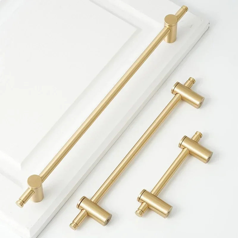 Gold Minimalism Long Brass Furniture Handles Wardrobe Kitchen Cupboard Bedside Cabinet Locker Knob/ Bathroom Furniture Handle