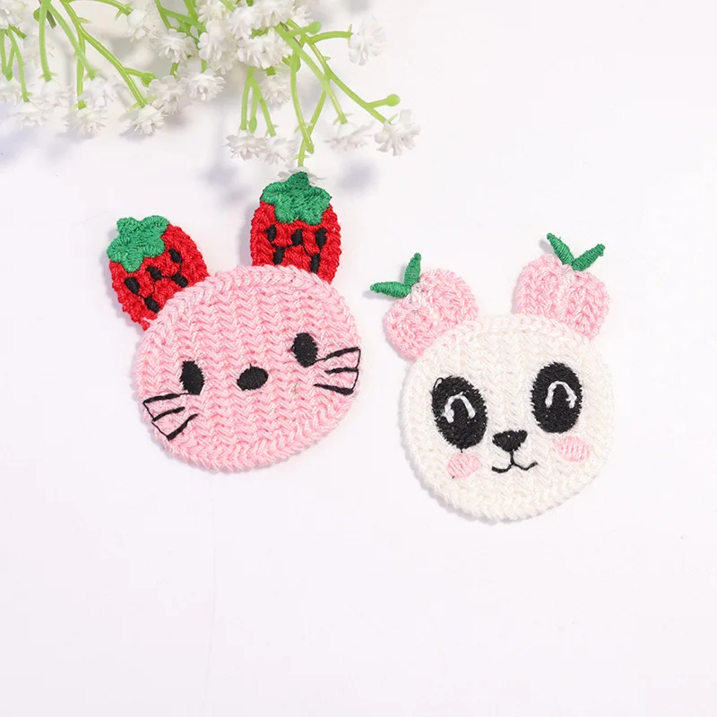 10PCS Fashion cute large cartoon decorative cloth stickers semi-finished products without backing hairpin accessories accessorie