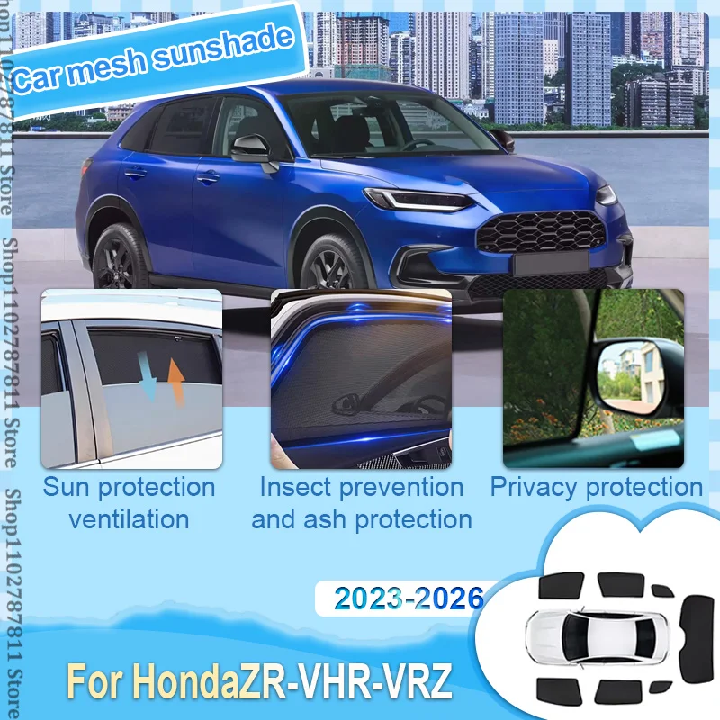 

Car Mesh Shades For Honda ZR-V HR-V RZ 2023 2024 2025 2026 Window Sunshades Sunscreen Privacy Curtains Mosquitos Auto Accessorie