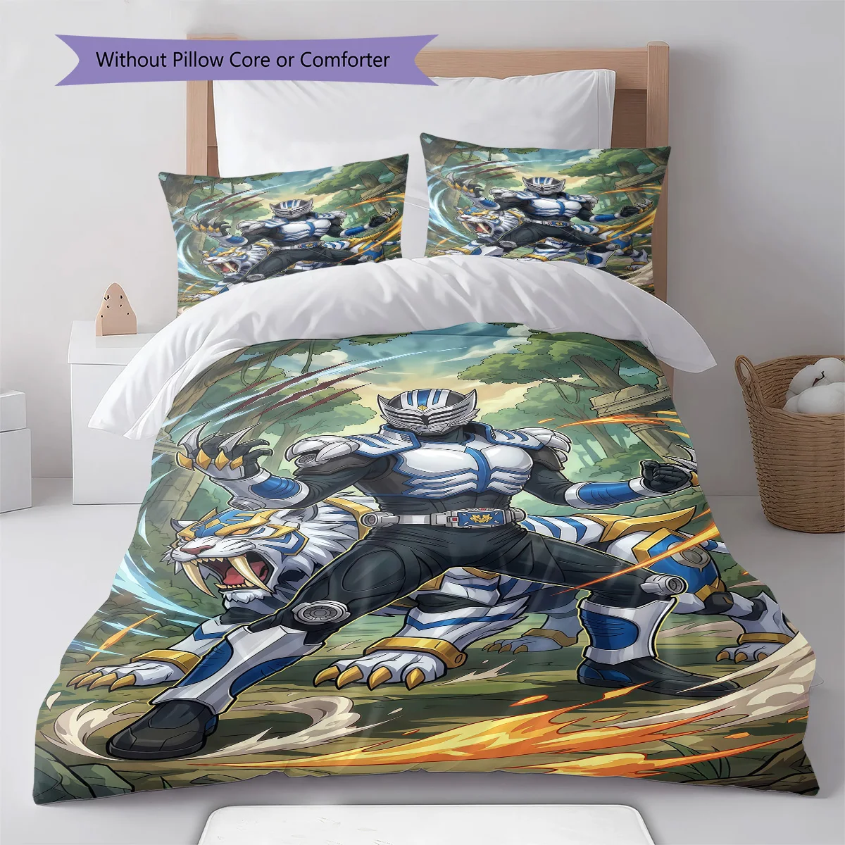 Kamen Rider Chibi Cute Pose Bedding Set Anime Duvet Cover Polyester Soft Comforter Bedroom Set -QJY