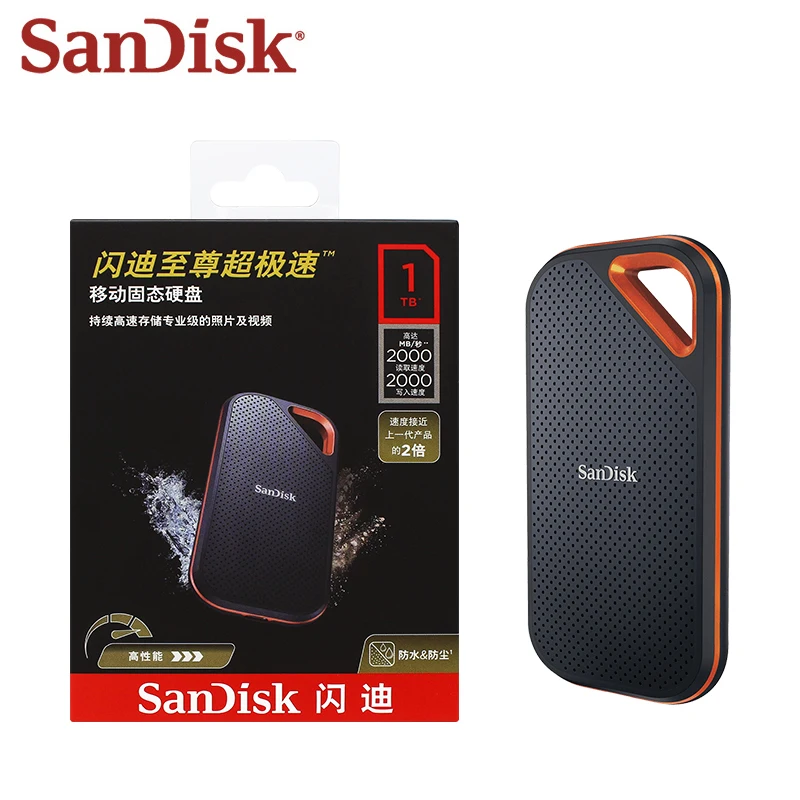 

Портативный SSD-накопитель SanDisk Extreme PRO E81, портативный внешний твердотельный накопитель емкостью 1 ТБ, 4 ТБ, USB 3,2, Gen2, скорость чтения до 2000 Мб/с