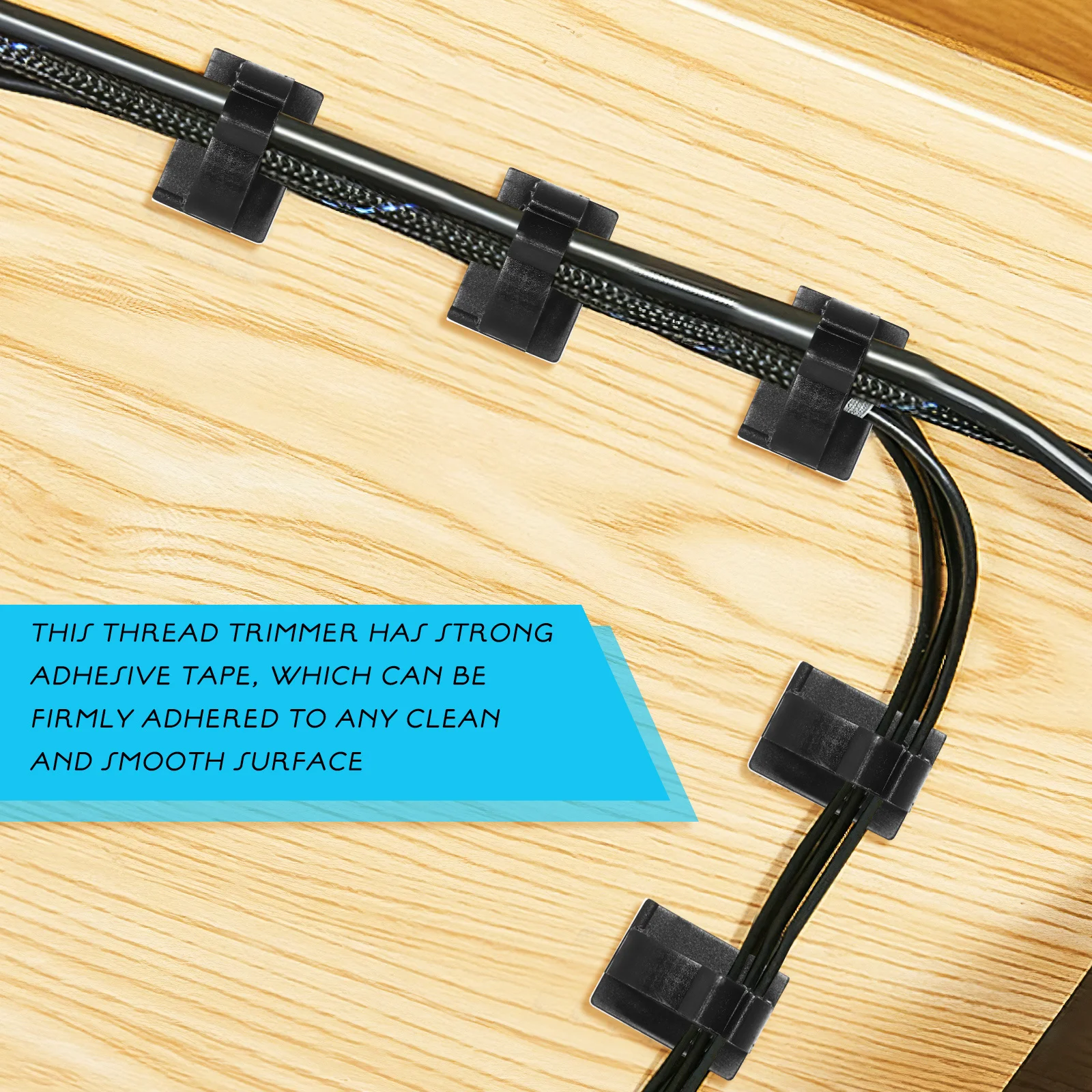 

10Pcs Cord Keeper Cable Management Clip Self Adhesive Wire Holder for USB Power Cord Desktop Organizer