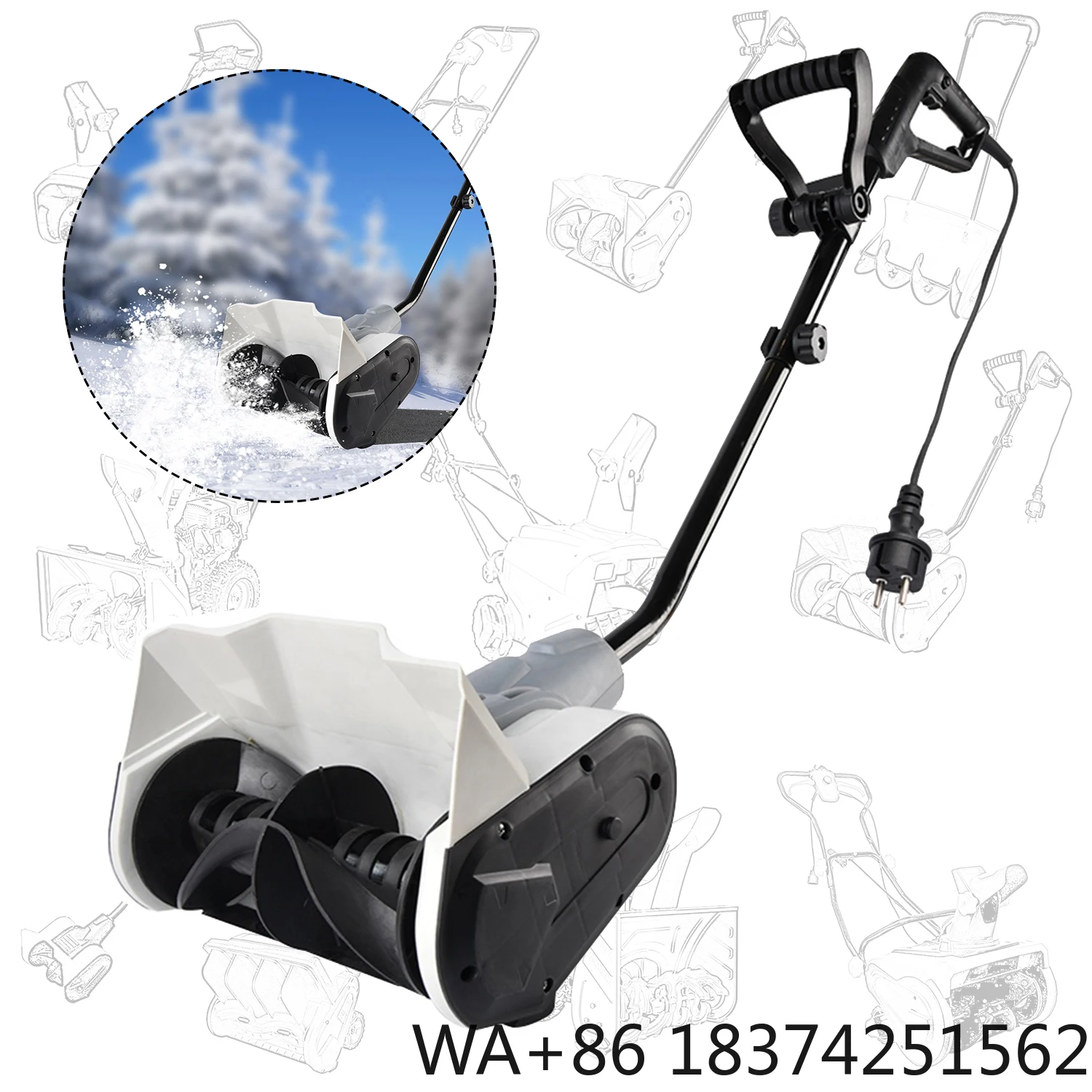 

VERTAK 1300W Cheap Mini Portable Snow Plow Snowblower Sweeper Walk Behind Electric Snow Blower Machine