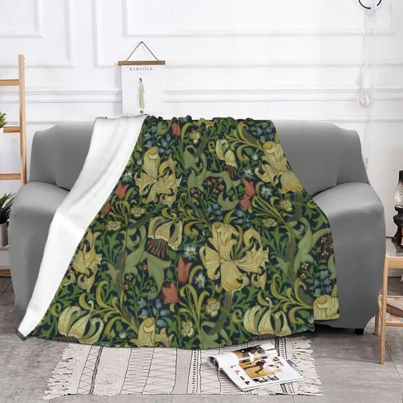 Fleece William Morris Company Ultra-Soft Throw Blanket Warm Flannel Floral Textile Pattern Blankets for Bedroom Car Couch Quilt