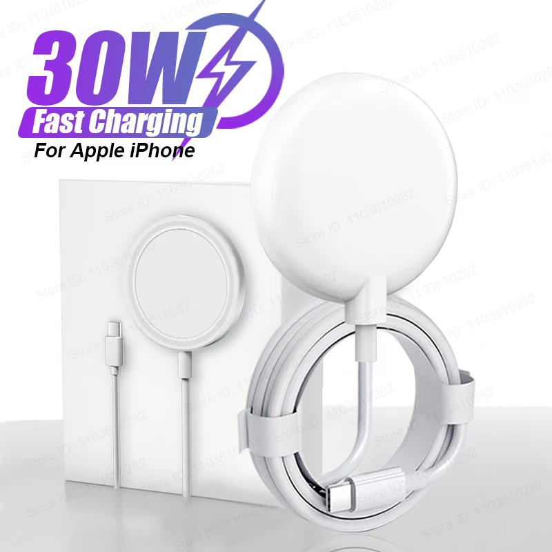 Original 30W Magnetic Wireless Charger For Apple iPhone 15 14 13 12 11 Pro Max PD USB-C Quick Charging X XS XR Phone Accessories