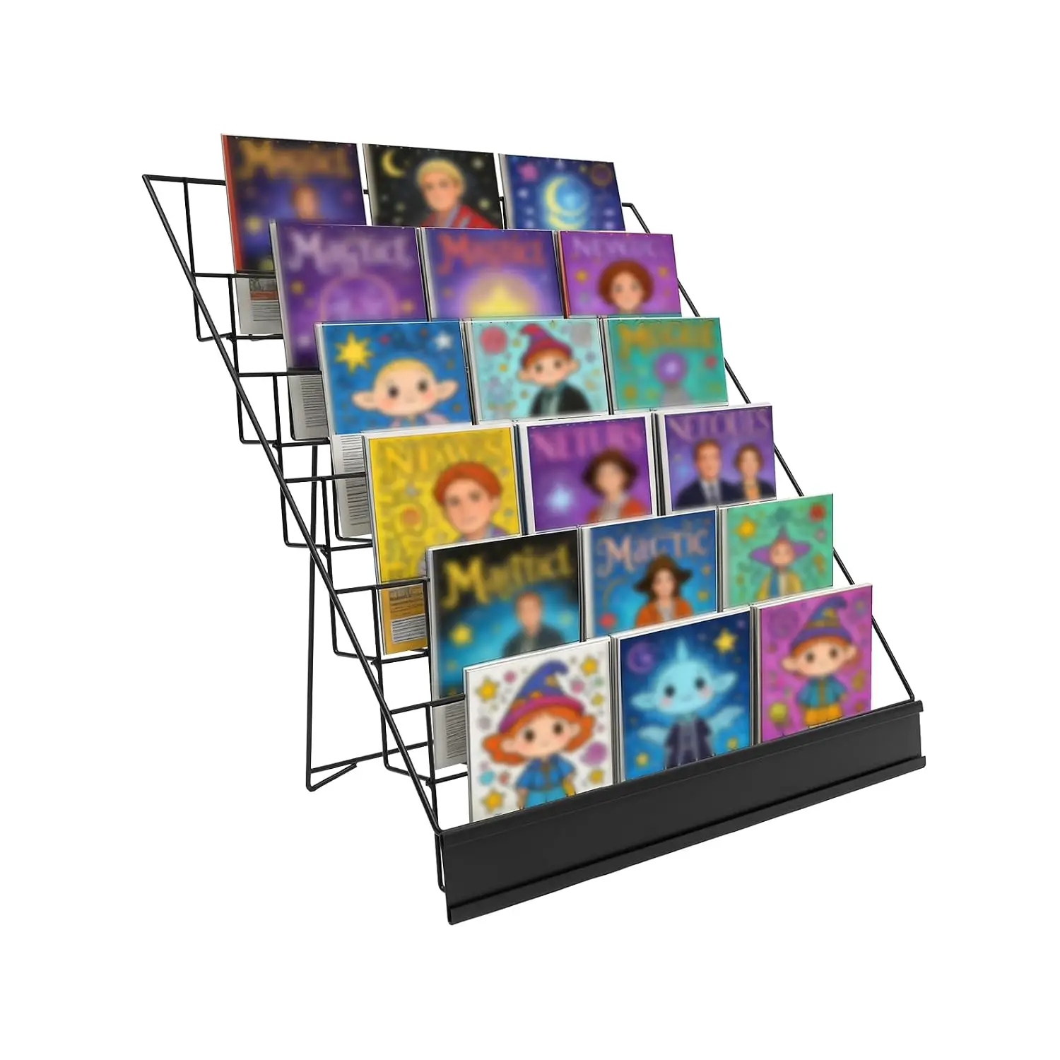 6 Tier Metal Tabletop Book Rack, 18