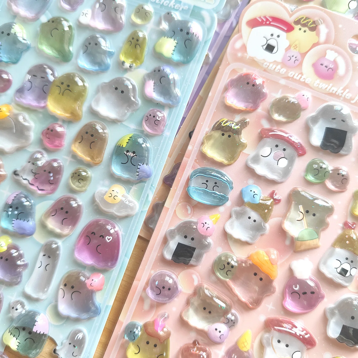 1 pc/4 pcs Japanese Style Ghost 3D Relief Stickers Scrapbooking Diy Journal Cute Stationery School Sticker