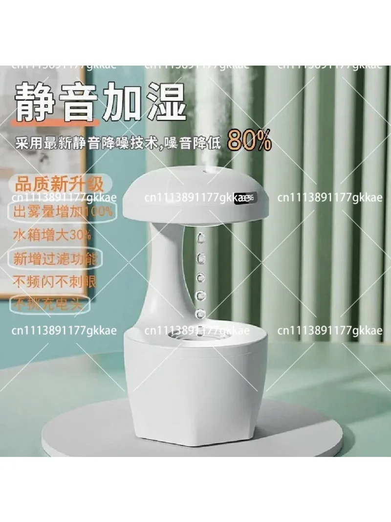 Anti-gravity Humidifier, Water Droplet Reverse Flow Humidifier, Quiet Sound Fog Small Sprayer for Office Bedroom Desktop