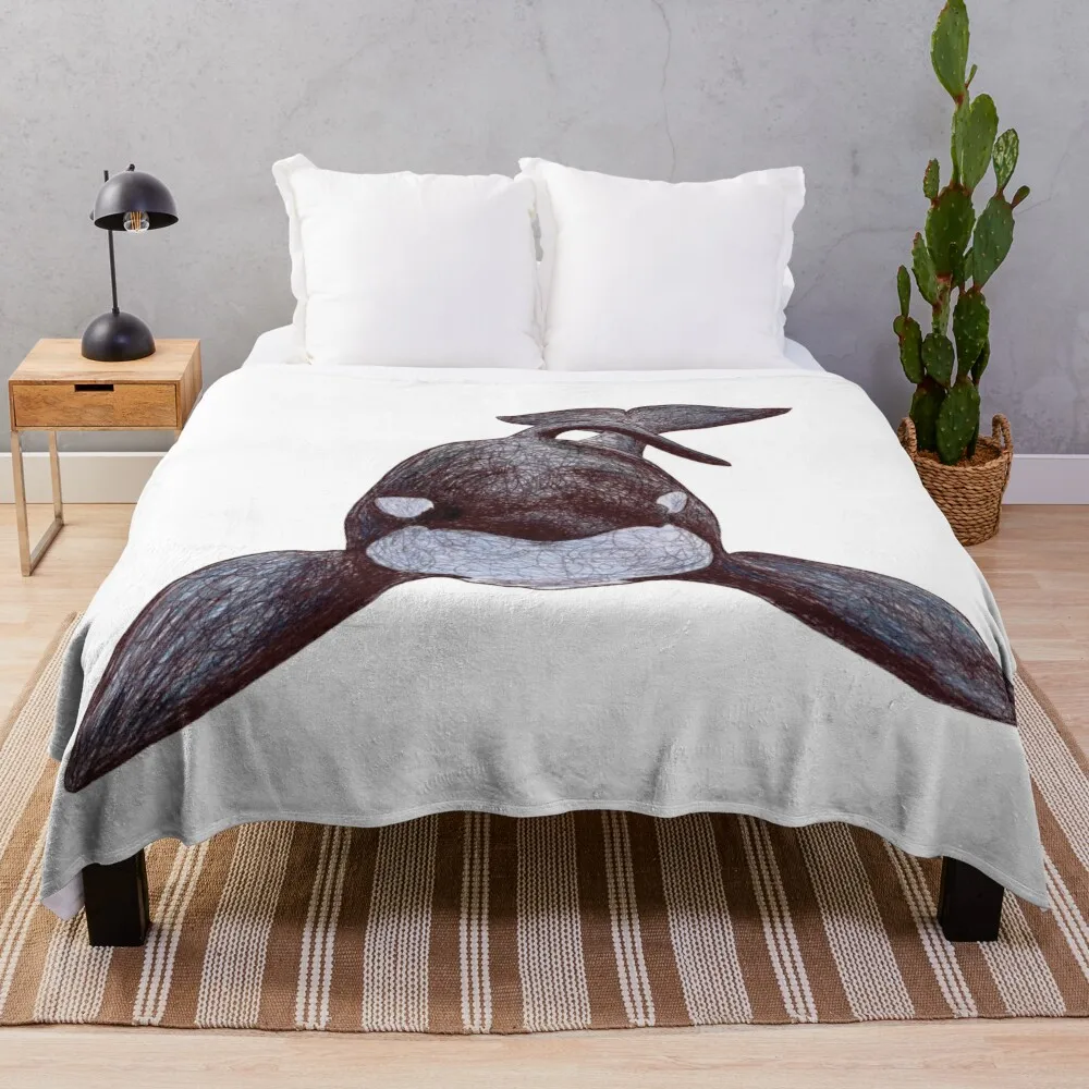 

Bingo the Killer Whale Scribble Throw Blanket Luxury St Loose Thins Blankets