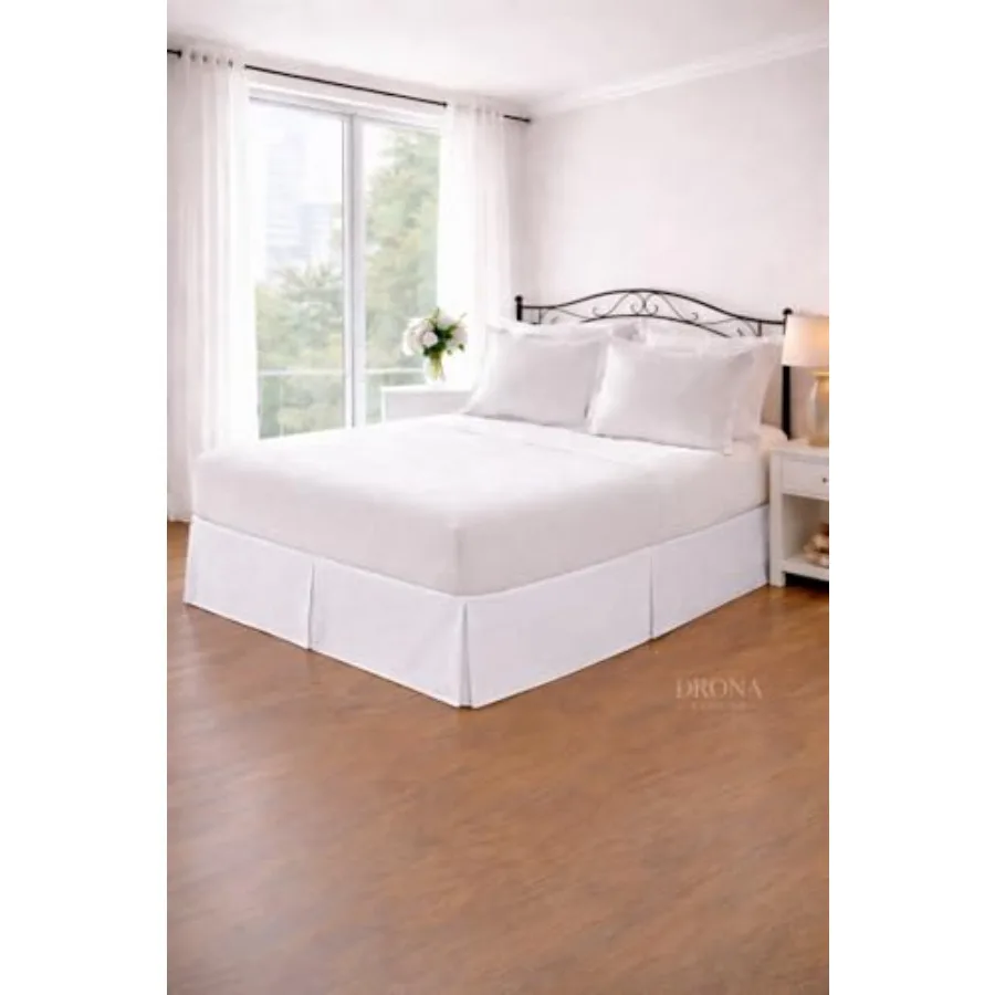 

Плиссированная юбка для кровати из 100% хлопка, 600 ТС, класса люкс, гостиничное качество, с оборкой, устойчивая к сминанию, с разрезами по углам, легко устанавливается