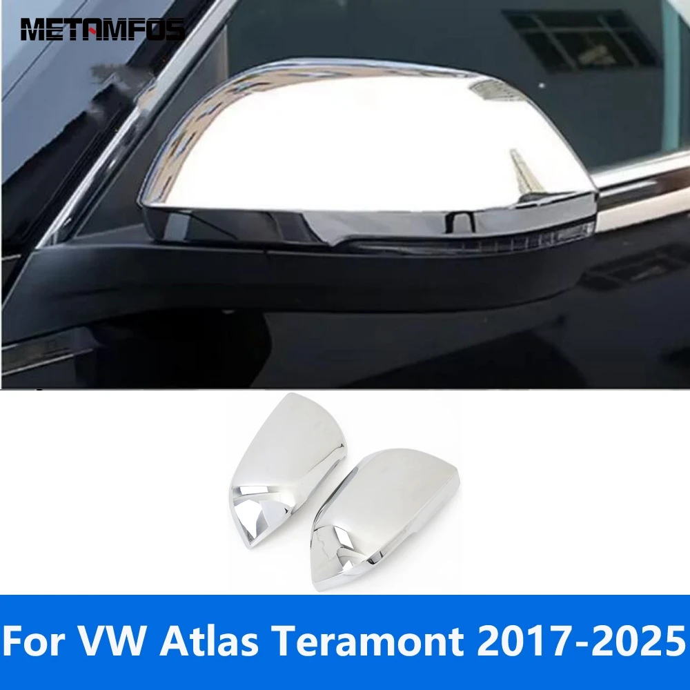 

Накладки на боковые зеркала заднего вида для Volkswagen VW Atlas Teramont 2017-2024 2025, хромированные защитные аксессуары, стайлинг автомобиля