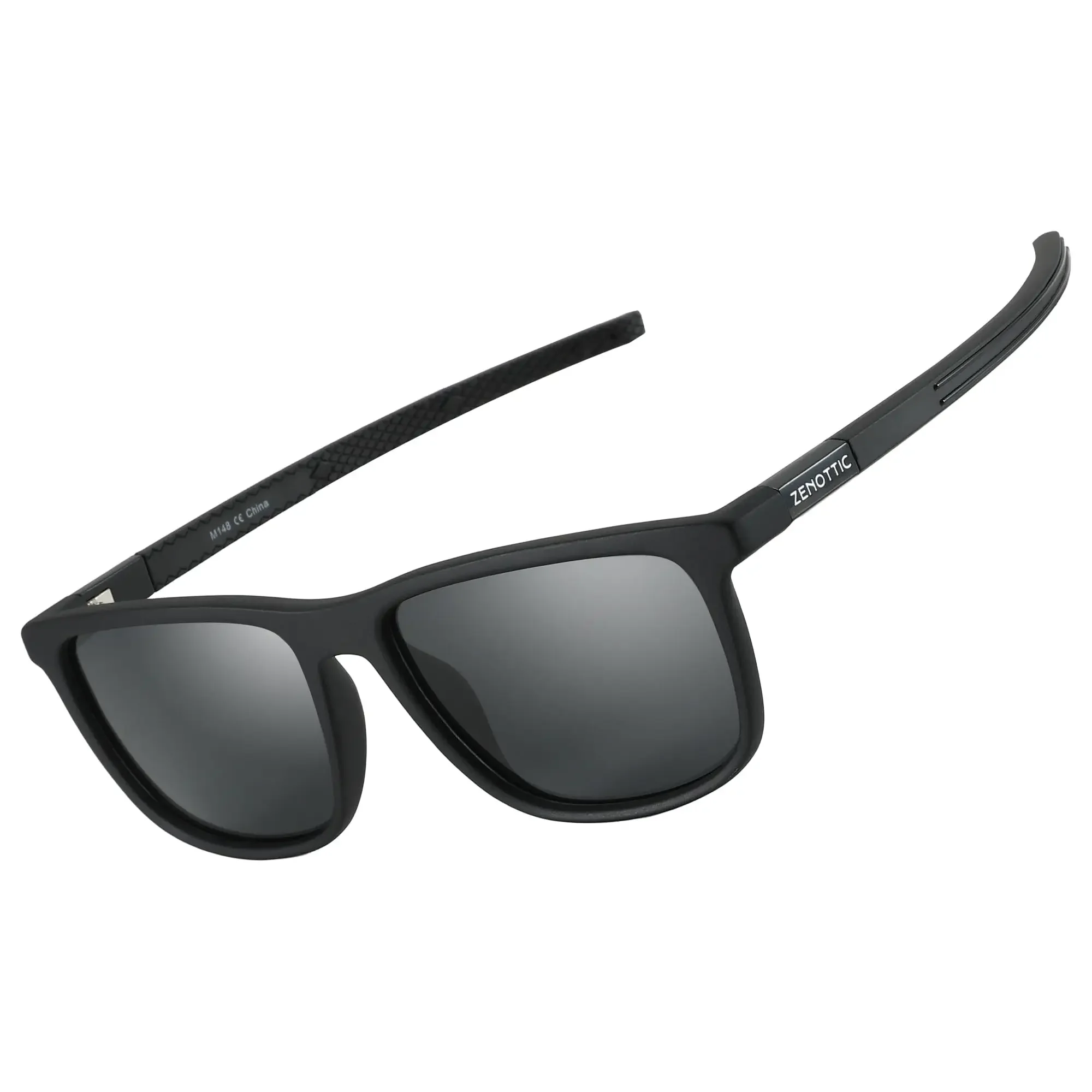 ZENOTTIC Square Polarized Sunglasses for Men - Lightweight TR90 Frame UV Blocking Shades for Sports Driving Fishing Golf