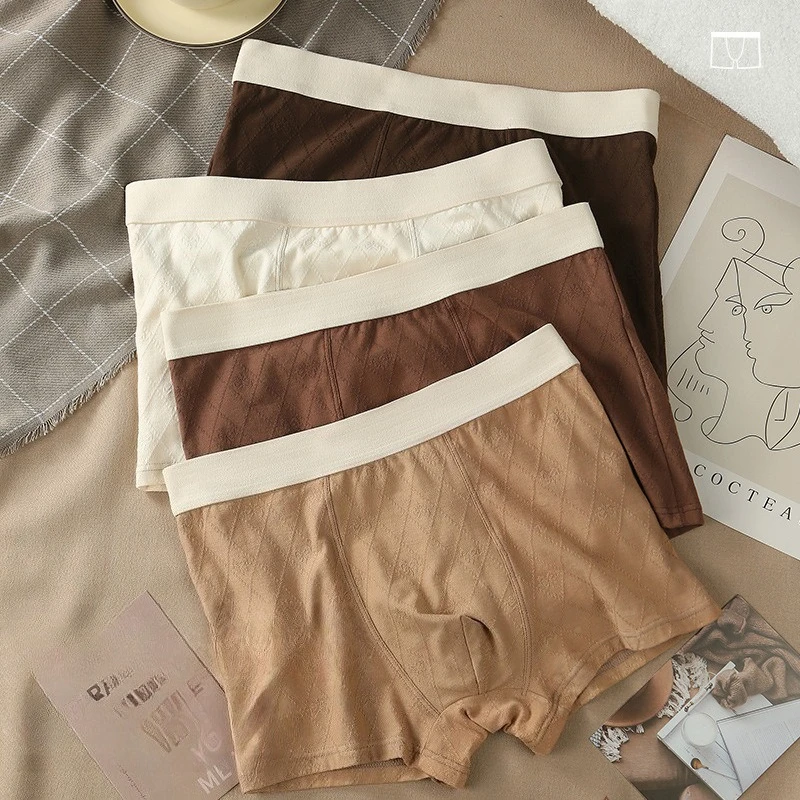

Men Panties Cotton Boxer Shorts Man Underwear Jacquard Relief Mens Boxers Breathable U Convex Male Underpants Sexy Trunks