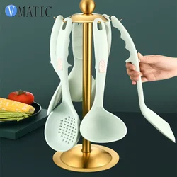 Stainless Steel Cooking Utensil Stand Kitchenware Spatula Scoop Spoon Rotating Storage Rack