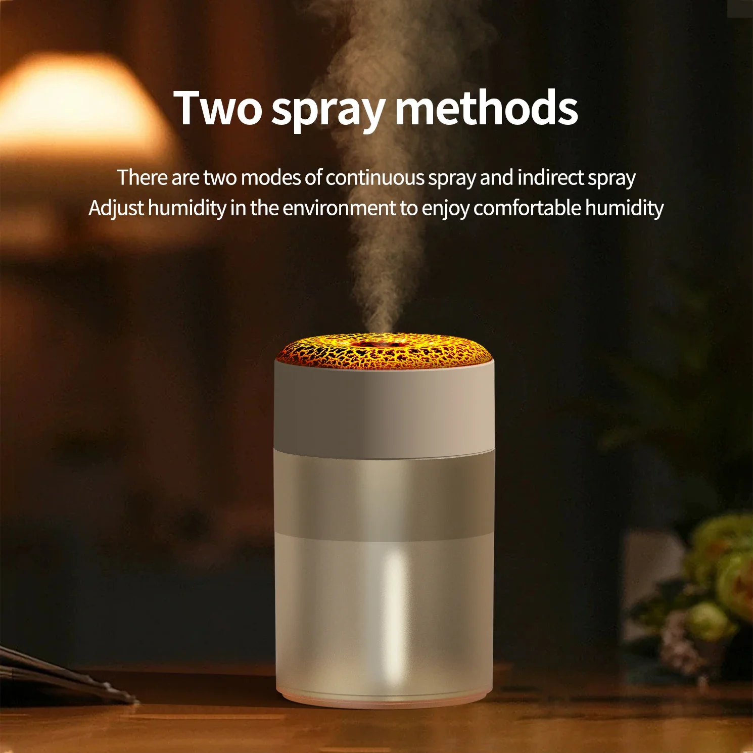 2025 جديد صغير الحمم البركانية الهواء المرطب سيارة معطّر الهواء زيت طبيعي الناشر مع أضواء ليلية ملونة للمنزل مكتب