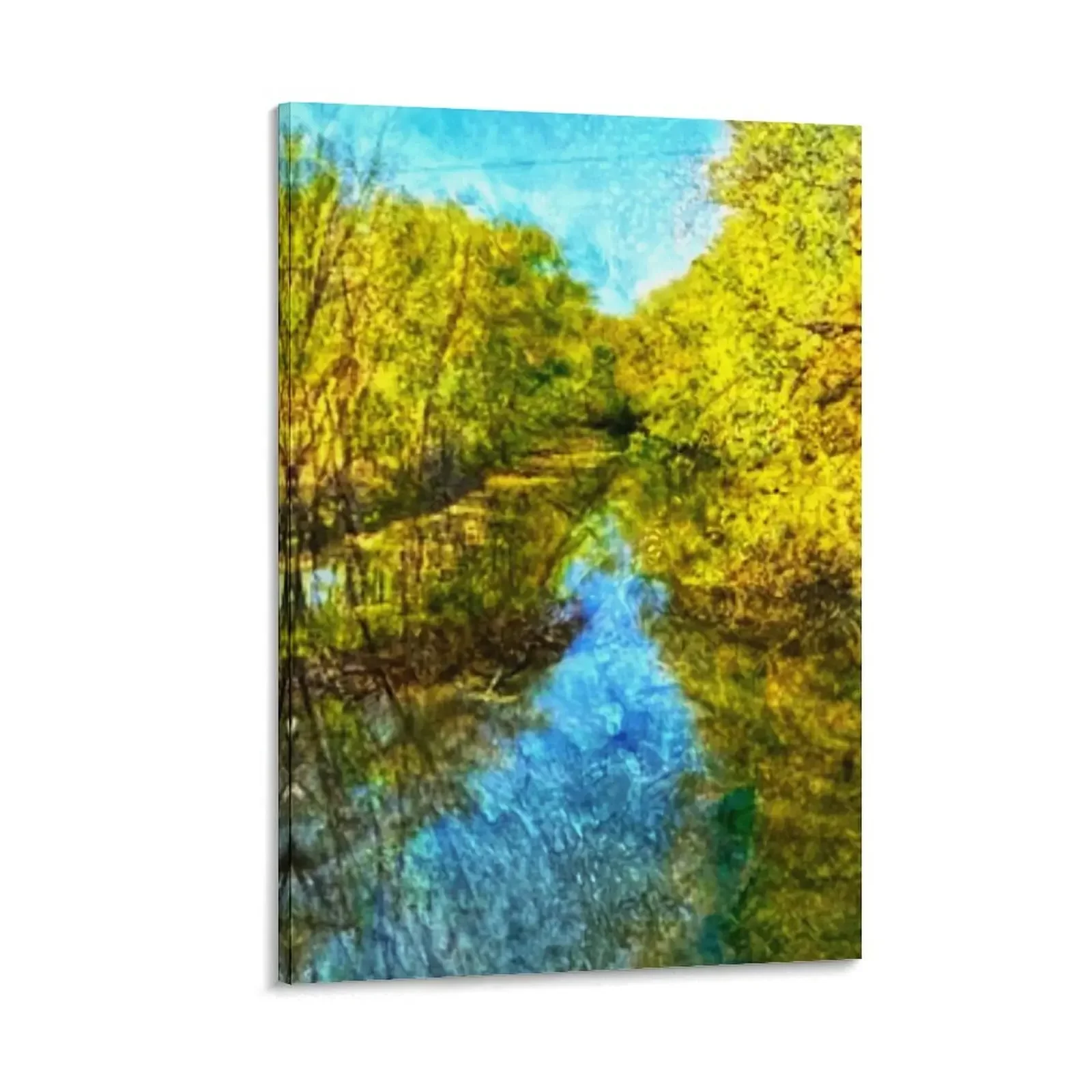 

Sangamon River, bright, sunshiny day Canvas Painting decorative items for home decorative frames wall room anime figure