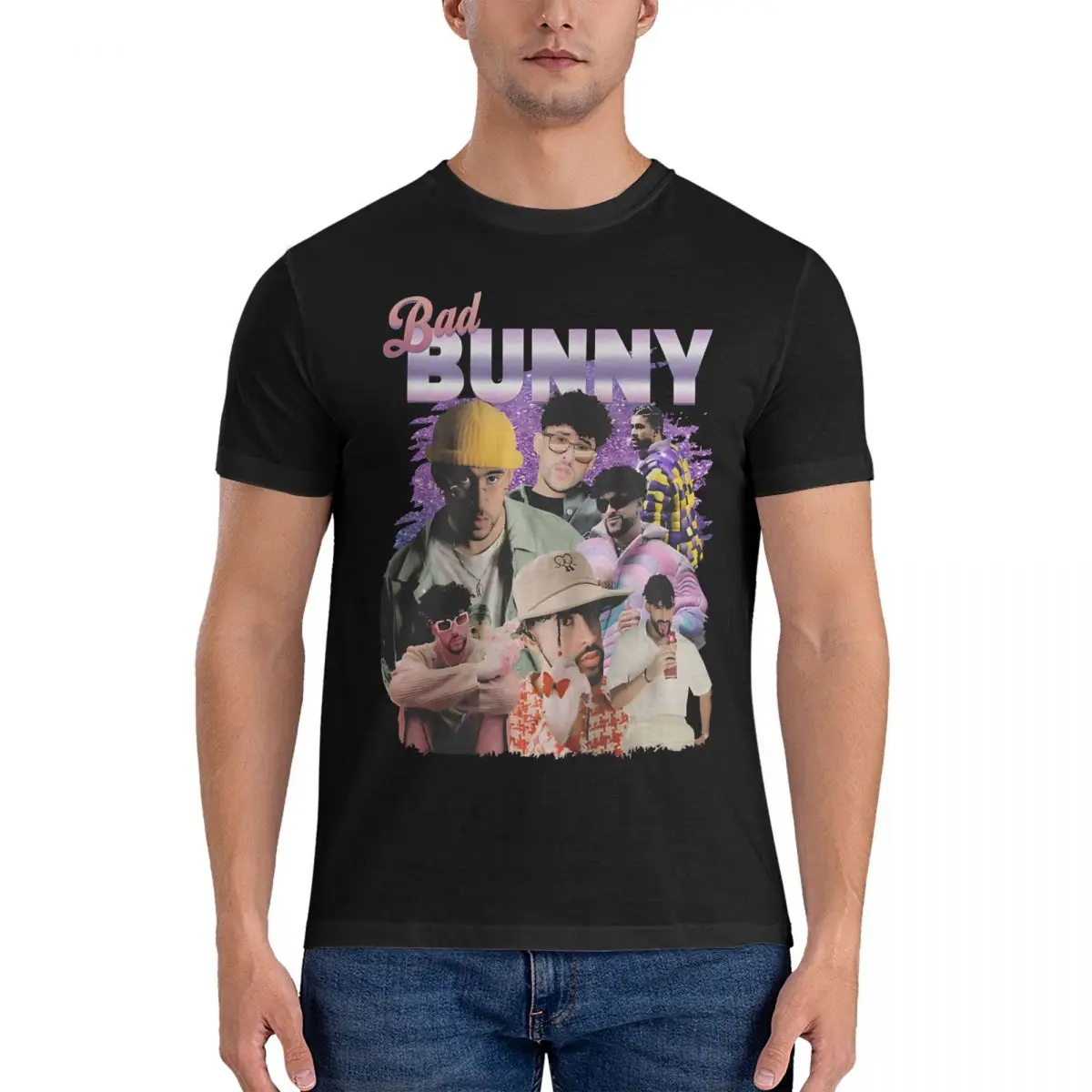 Remarkable Men T Shirts Bad bunny Vintage Tee Shirt Short Sleeve O Neck T-Shirt Cotton Party Tops