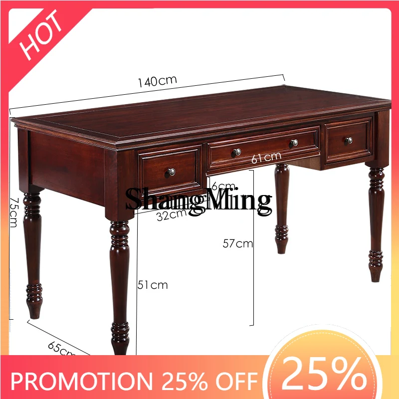 

FG красивый комплект мебели, комбинированный простой учебный стол, письменный стол, бытовой компьютерный стол, кабинет из массива дерева