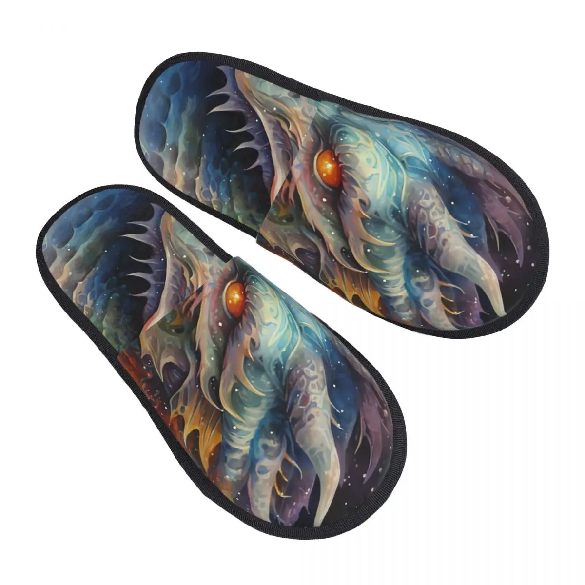 

Winter Slipper Woman Man Fluffy Warm Slippers Dragon In Cosmic Space House Slippers Shoes