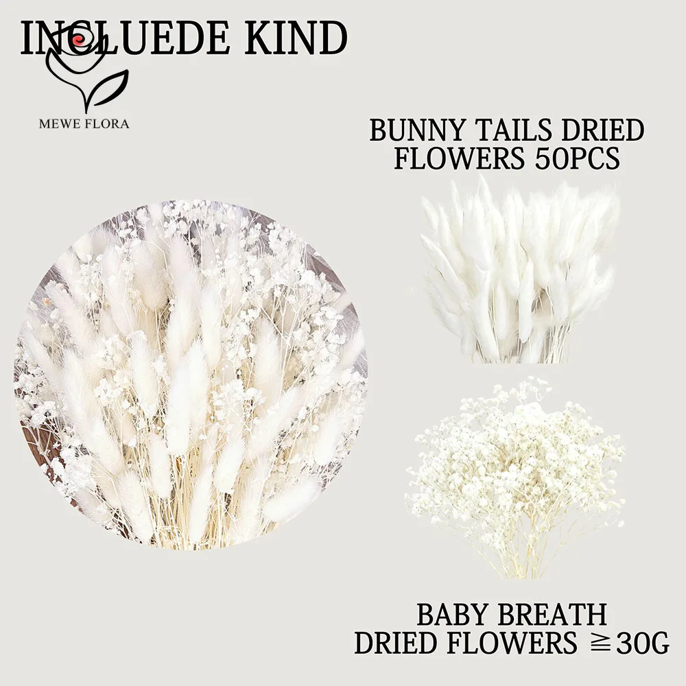 Natural Dried Gypsophila Flower Bouquets Best Boho Chic Home Decor Real Bunny Tails Grass Baby Breath Bunch Valentine's Day Gift