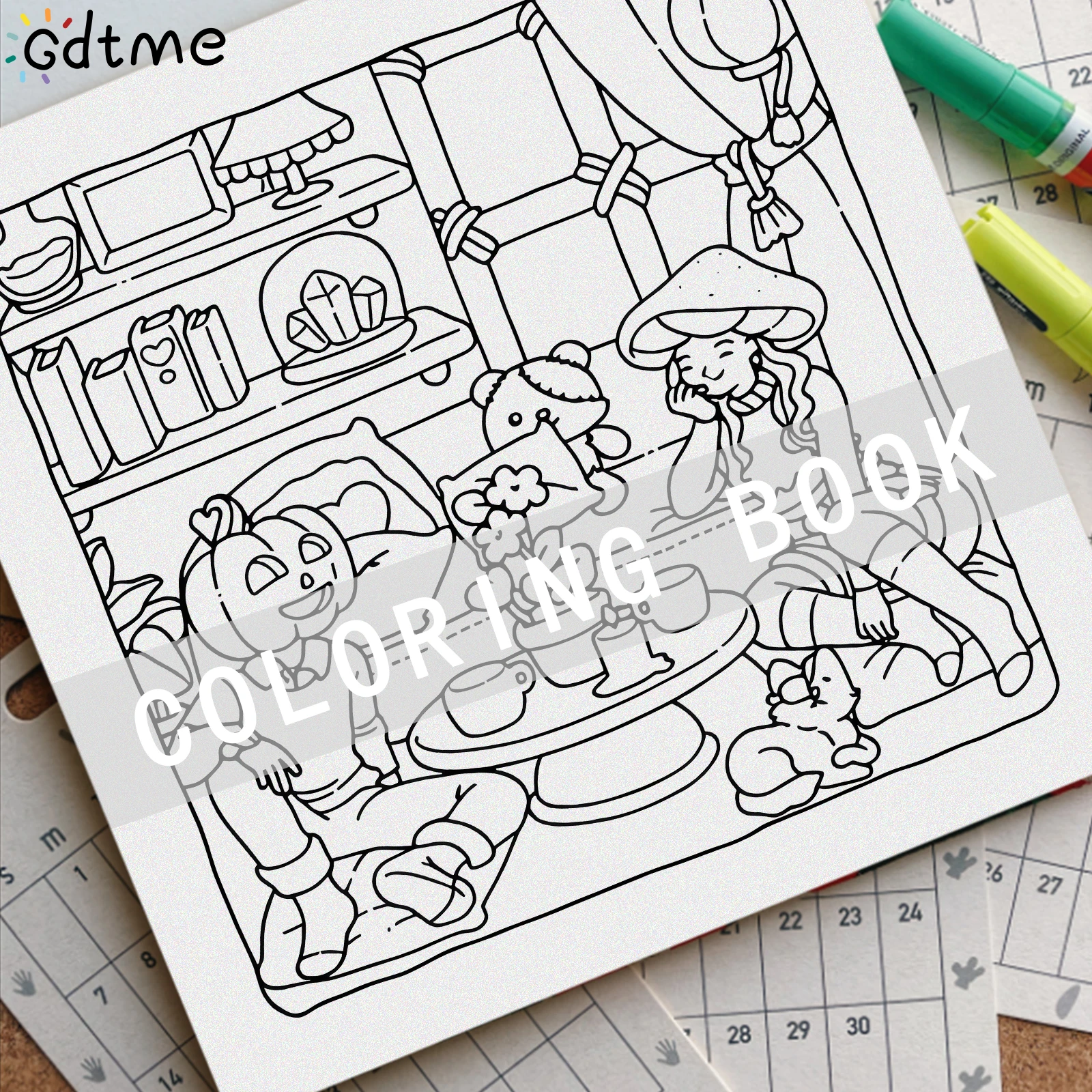 كتاب تلوين لطيف ومخيف للفتيات الساحرة للبالغين، نمط سهل الاسترخاء للأطفال، كتاب رسم تعليمي يدوي الصنع #4