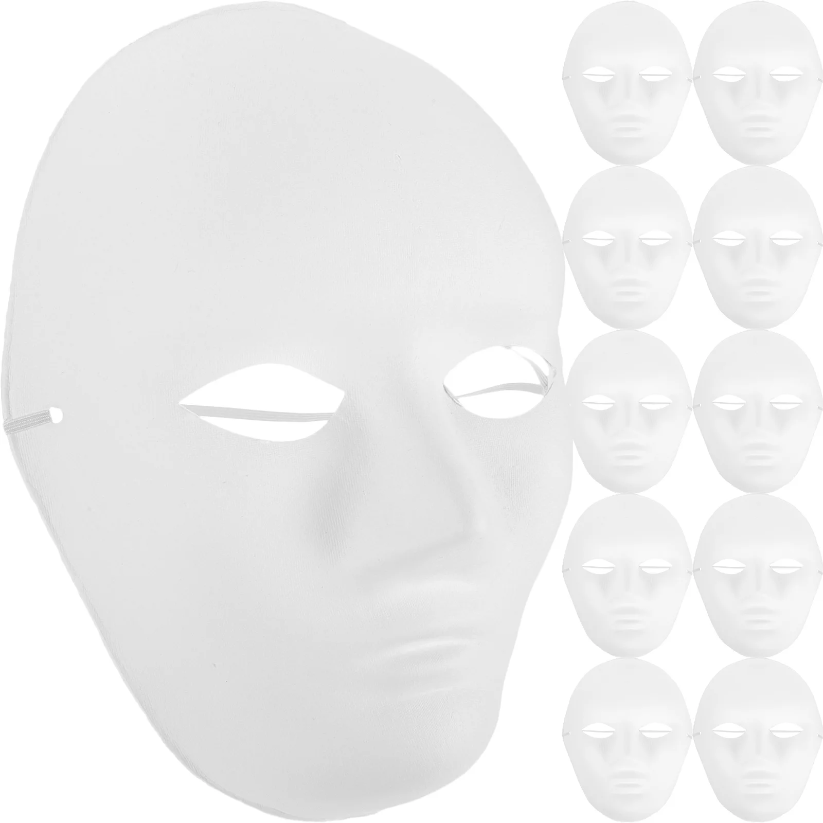 

24pcs Hand-Drawn Masks Blank Diy Full Face Mask For Halloween Costume Party Hip-Hop Ghost Cosplay Masquerade Porous Design