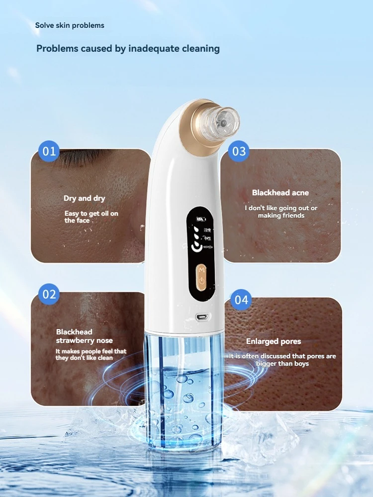 Micro-Bubble Blackhead Extractor Vacuum Cleansing Device Deep Cleansing for Blackhead Removal Oxygen Infusion & Hydration Facial