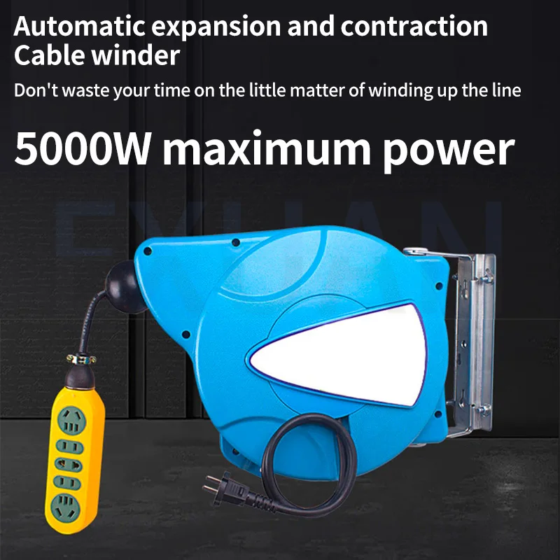 3KW 10M Electric Drum Reel Automatic Telescopic Reel Copper Hose Reel Wire Suspension Pipe Rolling Device Reel Cable Rewinder
