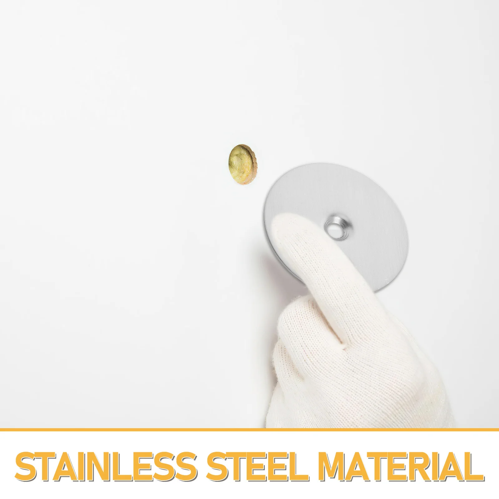 2 قطعة باب من الفولاذ المقاوم للصدأ ثقب غطاء لوحات مستديرة ديدبولت غطاء لوحة مقبض الباب ثقب حشو مقبض أمان المنزل إصلاح 67 مللي متر #2