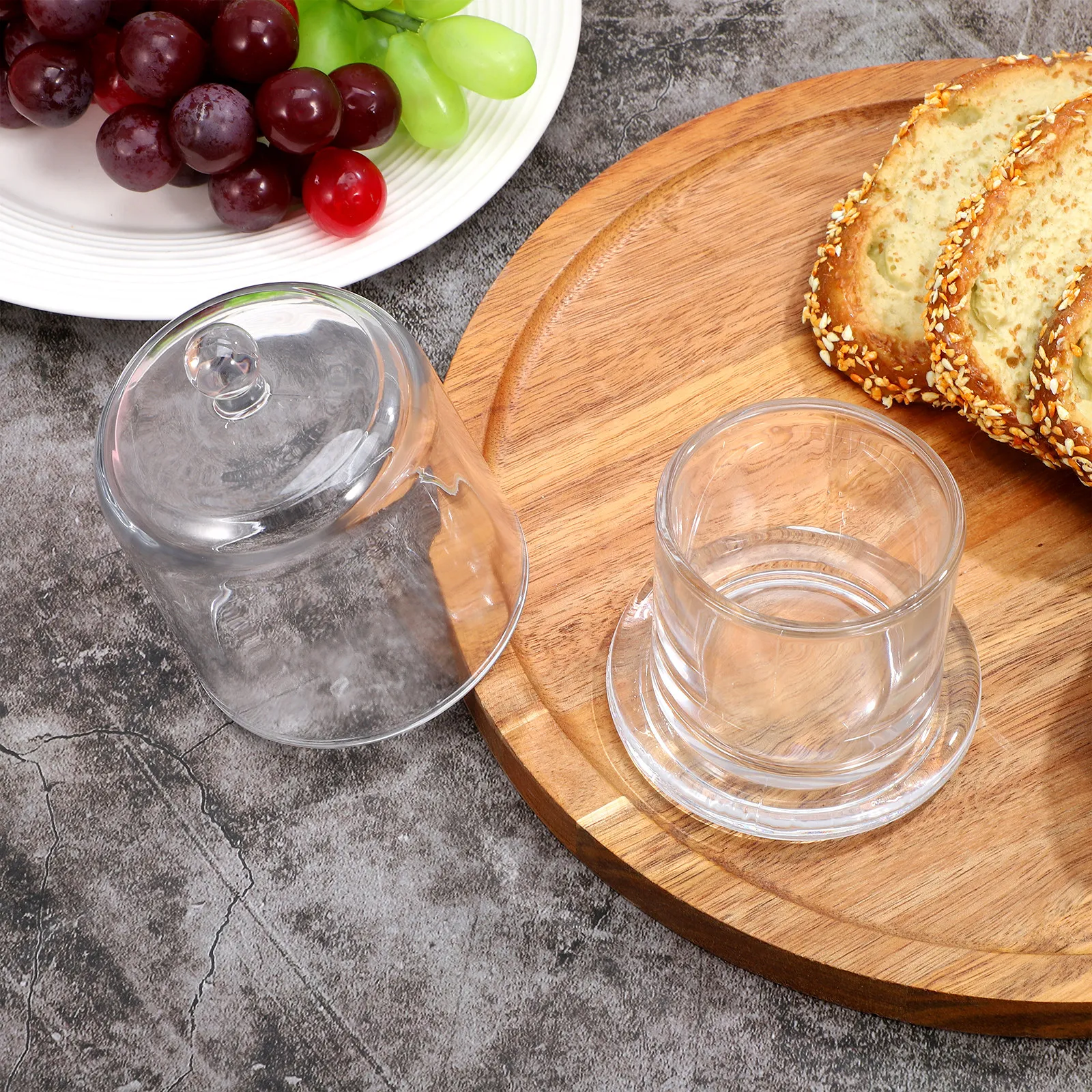 

Набор из 1 стеклянной банки-кубика для конфет, прозрачный стеклянный контейнер-купол для конфет, коробка для масла для дома, кофейни, свадебного декора