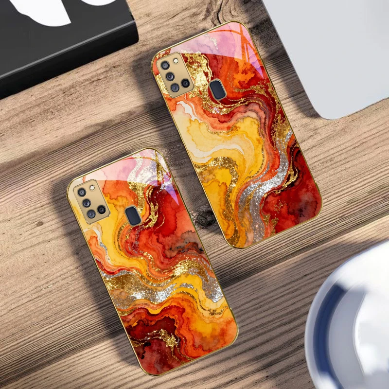 الذهبي ضوء النجوم لسامسونج A 31 32 A33 A34 35 14 A15 13 16 25 26 50 52 53 54 55 56 70 71 72 73 الزجاج الذهبي جراب هاتف