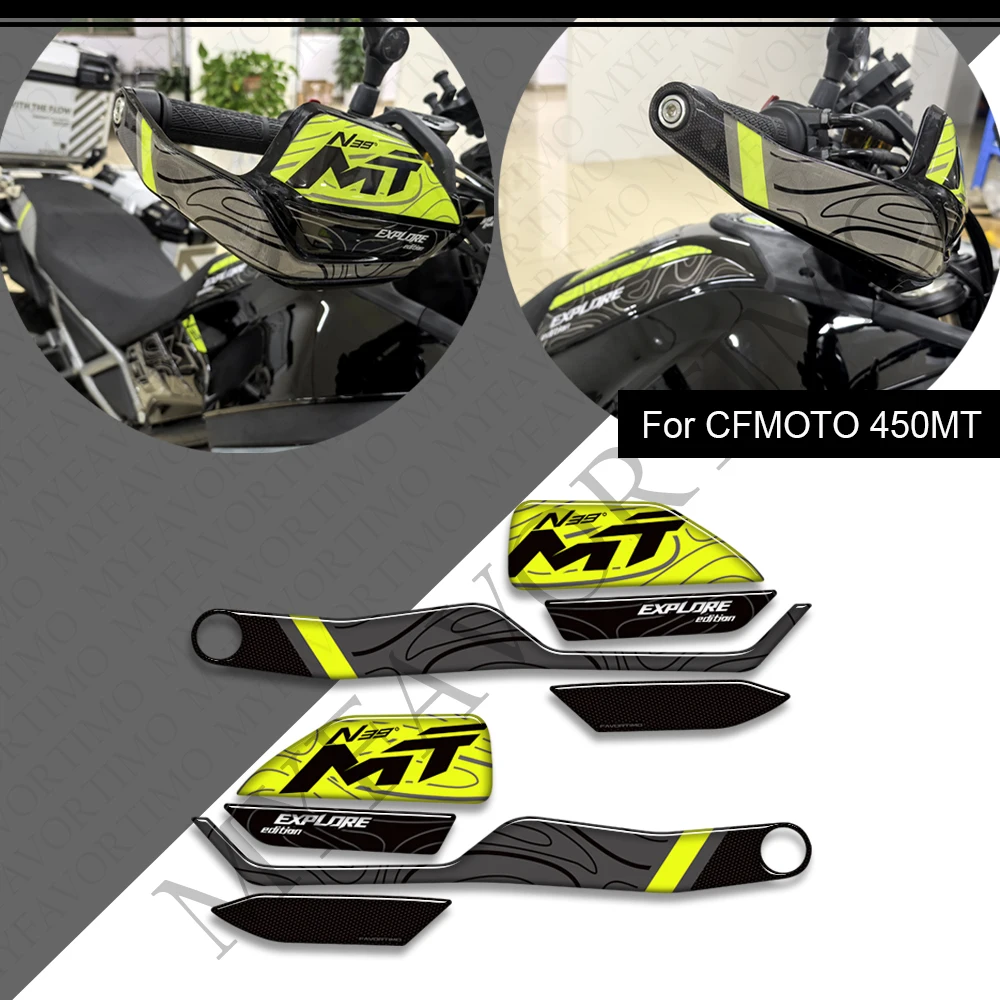 Motorcycle Handguard Shield Stickers Motocross Hand Guard Protetion Decals For CFMOTO 450MT moto 450 450 mt 2023 - 2025 3D
