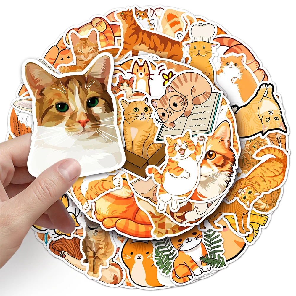 10/30/50pcs Cute Cartoon Felis Silvestris Catus Stickers Cat Decals DIY Laptop Phone Notebook Fridge Decoration Sticker Kids Toy