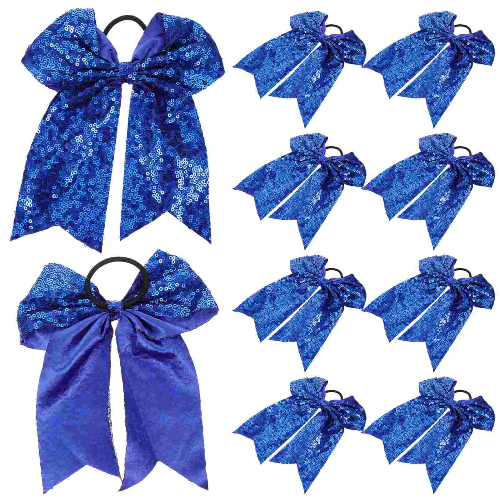 

10 Pcs Christmas Headgear Miss Child Cheerleader Hair Scrunchies Cheerleading Softball Gifts Cloth Bows for Cheerleaders