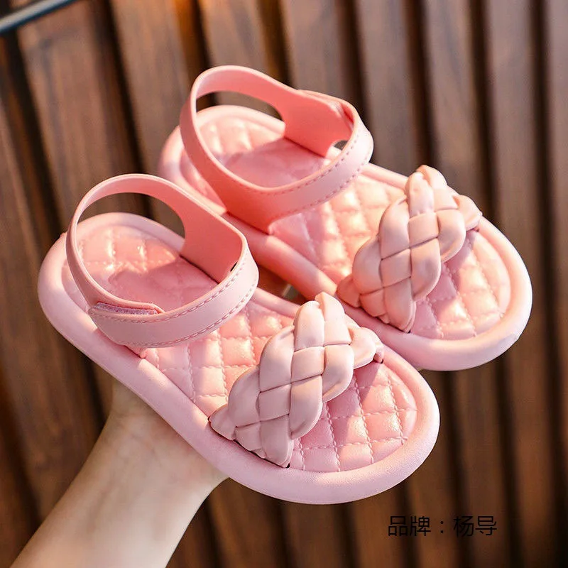 4 Colors Girls Sandals 2022 Fashion Summer New Princess Shoes Little Girls Student Sandals Open Toe Non-slip Beach Sandals Kids