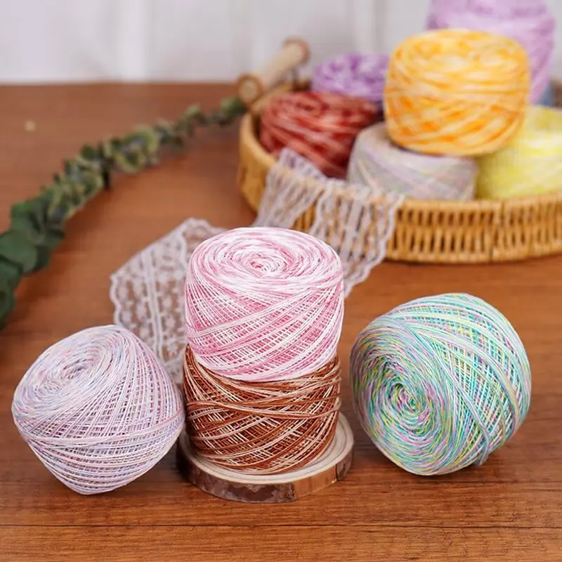 50g 6-number Lace Yarn, 100% Variegated Gradient Wool. Summer Handmade DIY Shawl Short-sleeve Knitting Needles