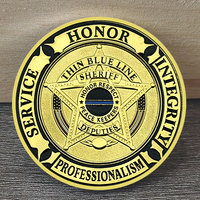 Police Honor Oath Coin Sheriff Star Commemorative coin with Integrity & Service Motto, Law Enforcement Officer Gift Idea