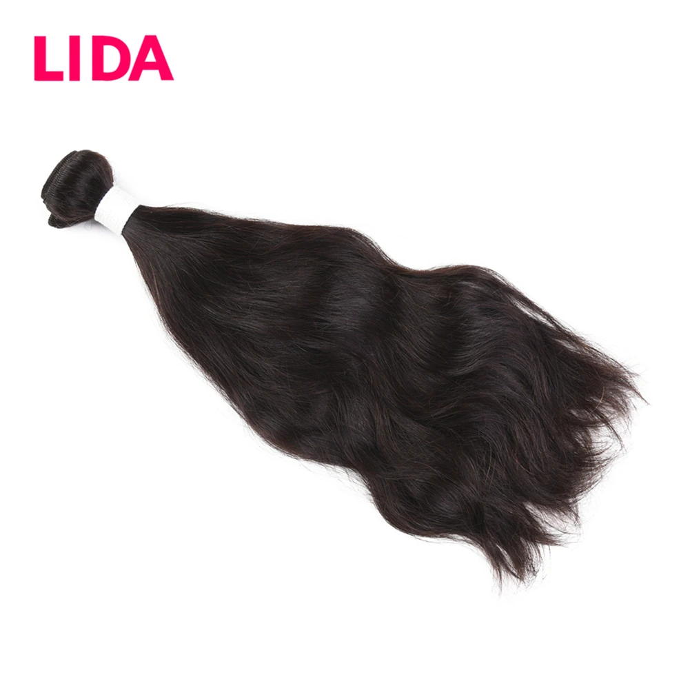 Lida Human Hair Natural Wave Hair Bundles 100 Human Hair Extensions In Natural Color One Bundle Deal