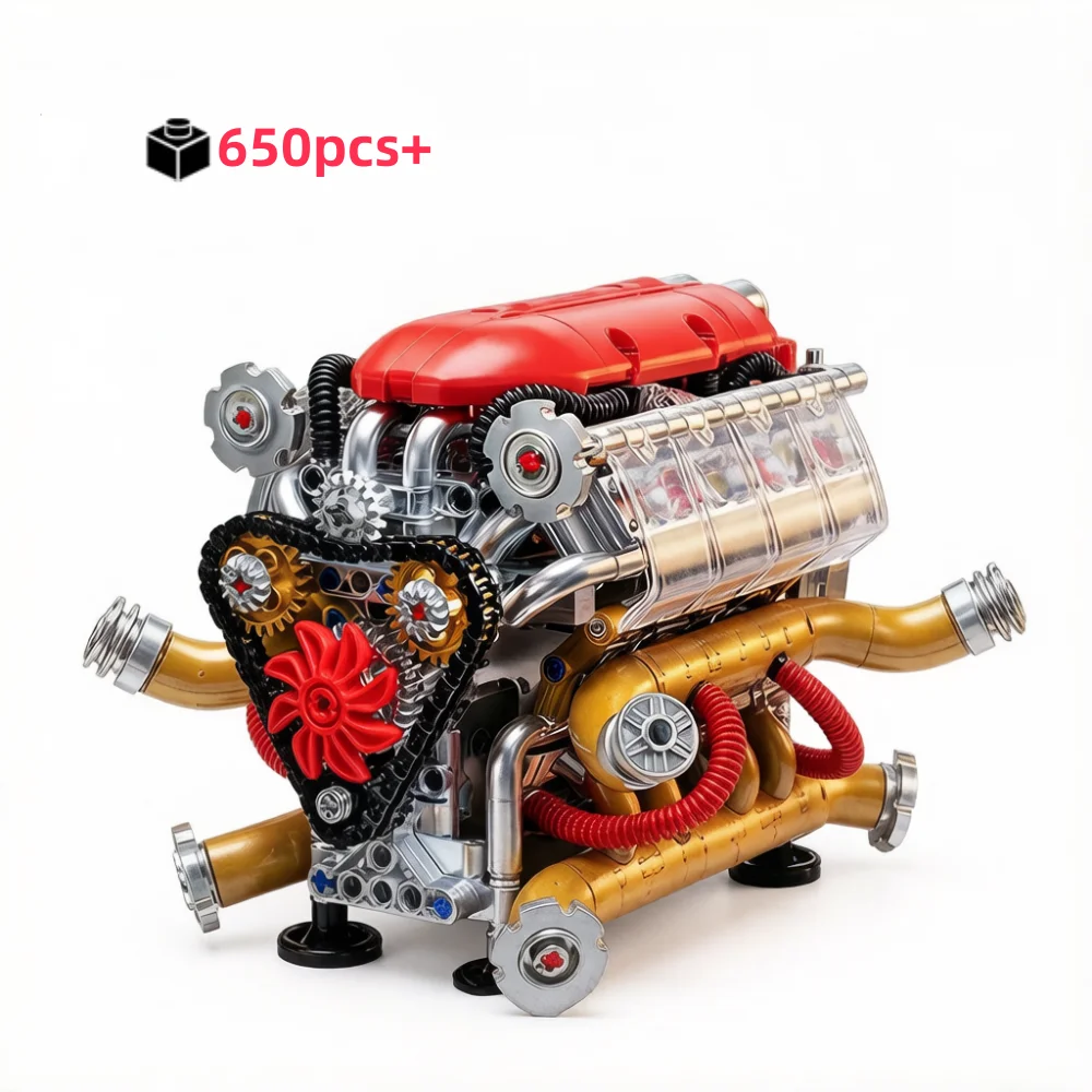 

2026 MOC V8 Engine Mechanical Model Building Blocks Kit STEM Educational Toy Assemble Bricks Toy For Kids Adult Gift 650PCS