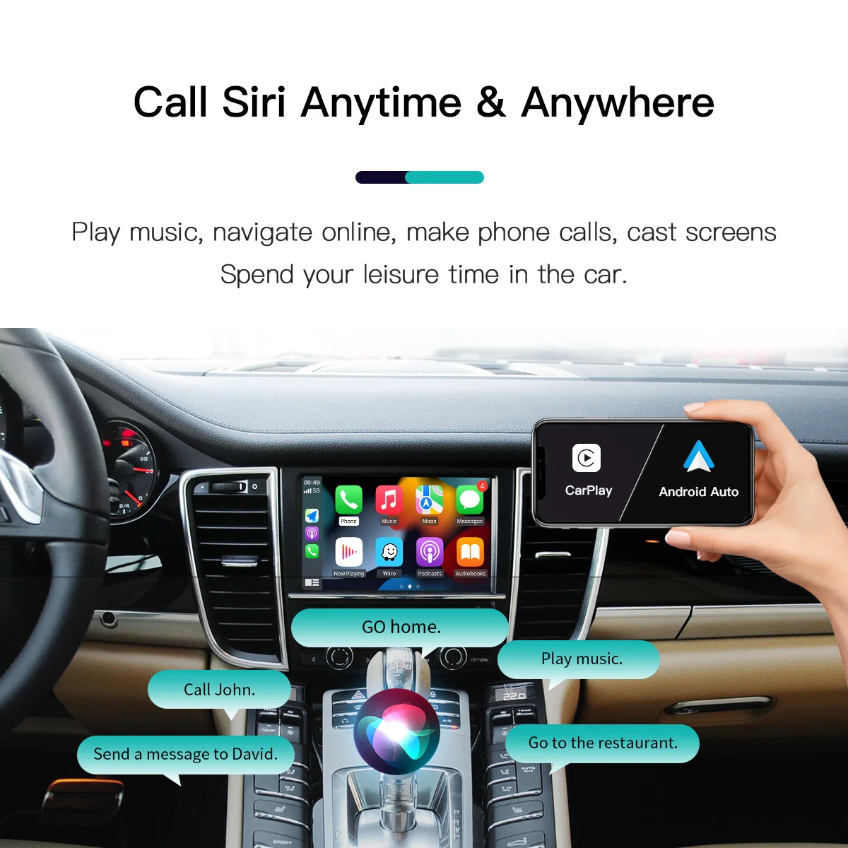 Car Video Screen Mirror Wireless  Carplay Modular For Porsche PCM3.1 CDR3.1 Cayenne Wireless Android Auto Carplay view 4