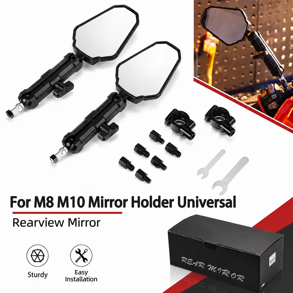Image of Universelle Motorrad-Rückspiegel Seitenspiegel für KTM ADV HONDA KAWASAKI Versys KLR650 SUZUKI Benelli TRK Rally Teile