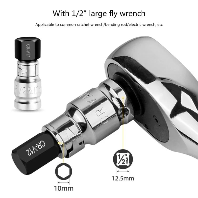 Convenient Bit Impact Socket Set Easy to Use &Store Hardened Chromium Steel