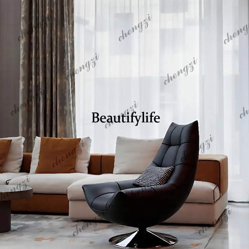 A52 Italian minimalist modern designer fashion rotating sofa chair balcony living room leisure chair high backrest lazy chair