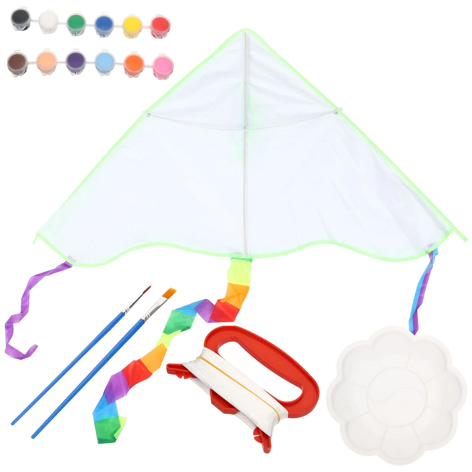 1 set doe-het-zelf-materiaal tas kindervliegers buitenspeelgoed sport plastic schilderij blanco kit kits vlieger maken kit vlieger decoraties kinderen